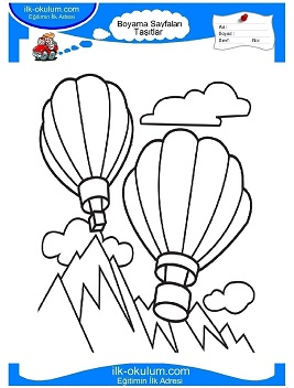 Çocuklar İçin Balon Boyama Sayfaları 